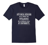 SIRENSTYLE Anti-Social Behavior is Intelligence - Non-conformist Shirt hoodies/Short Sleeve men/Short Sleeves women
