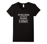 SIRENSTYLE Anti-Social Behavior is Intelligence - Non-conformist Shirt hoodies/Short Sleeve men/Short Sleeves women