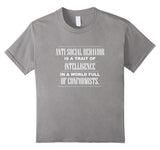 SIRENSTYLE Anti-Social Behavior is Intelligence - Non-conformist Shirt hoodies/Short Sleeve men/Short Sleeves women