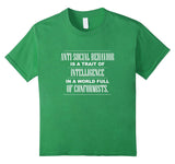 SIRENSTYLE Anti-Social Behavior is Intelligence - Non-conformist Shirt hoodies/Short Sleeve men/Short Sleeves women